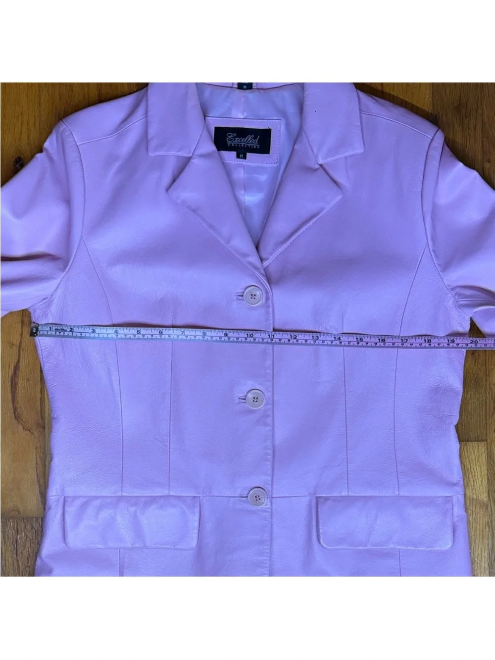 Excelled Collection Fully Lined Pink Leather Women's Blazed Button Up Jacket - Picture 6 of 13